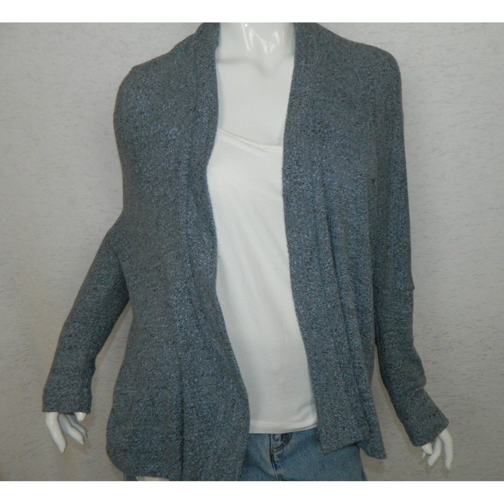 LNA Cardigan Sweater Size Small Blue Open Front Open Elbow‎ Textured  Knit